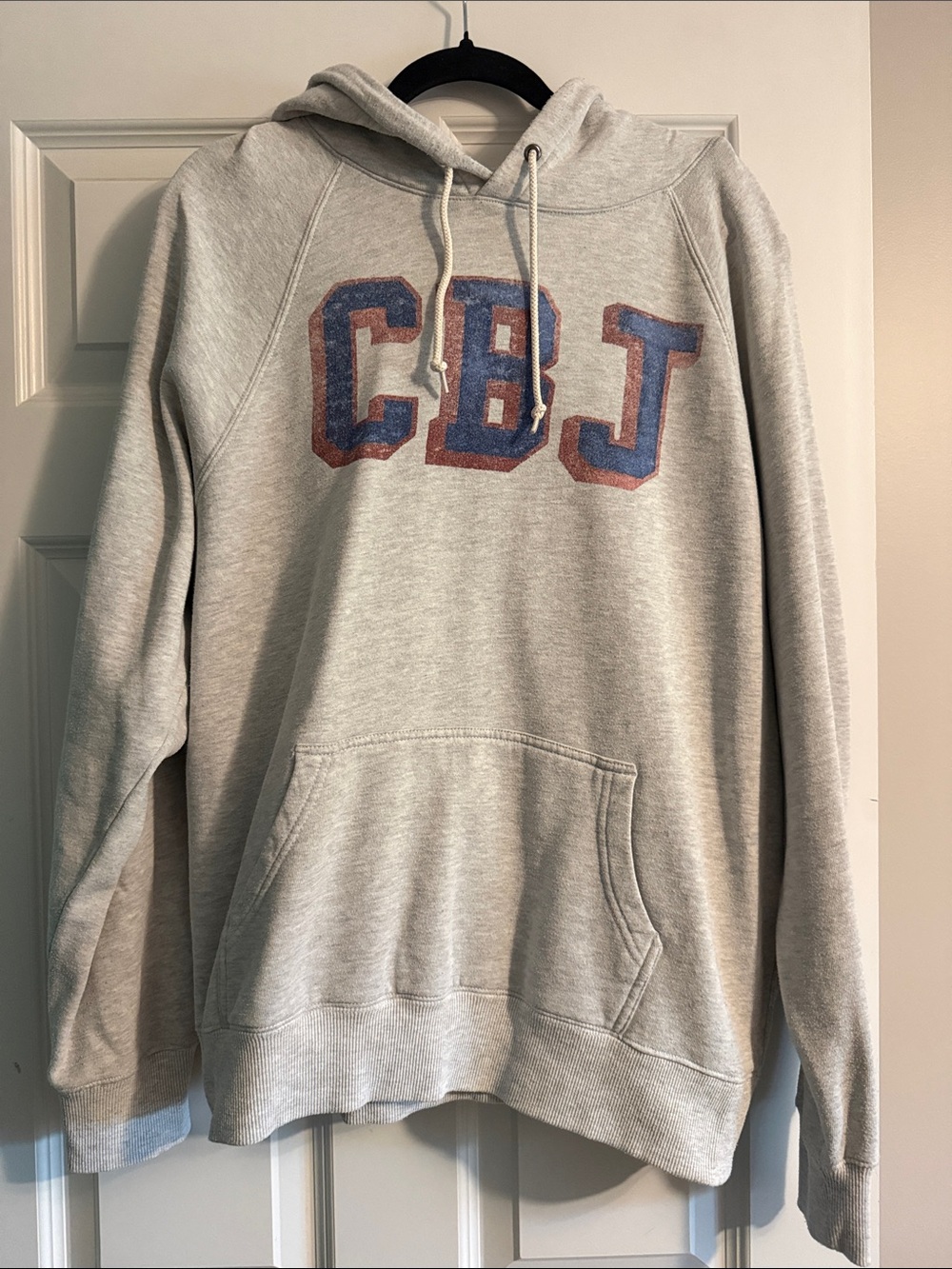 HOMAGE Heather Gray CBJ Crewneck Hoodie with Blue & Brown Logo